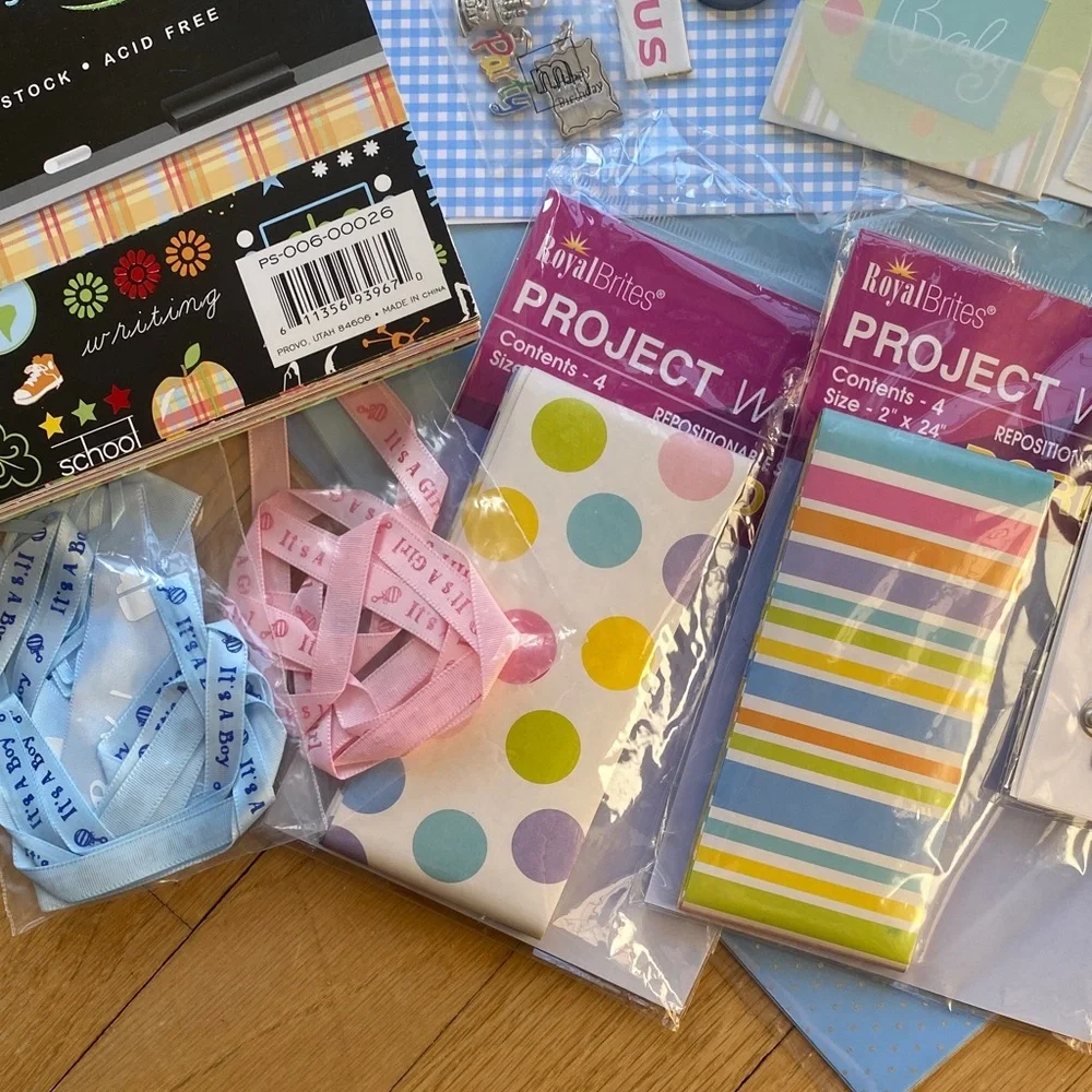 Baby Kids Scrapbook Kit Junk Journal Family Craft Bundle DCWV Sandy Lion